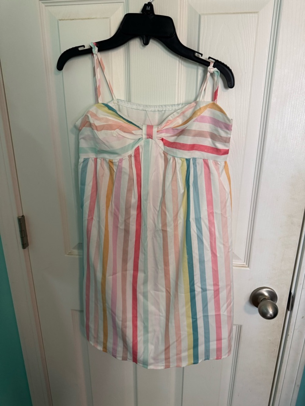 SHEIN Pastel Multi-Stripe Tie-Shoulder Sundress